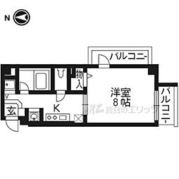 ザ・ベース四条大宮 1Kの間取図画像
