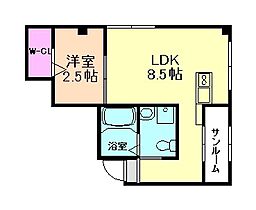 大阪府大阪市淀川区塚本2丁目（賃貸マンション1LDK・1階・34.00㎡） その2