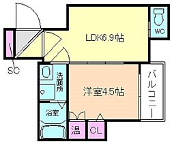 大阪府大阪市旭区千林2丁目（賃貸マンション1DK・3階・27.09㎡） その2