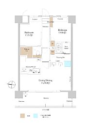 ウメキタテラス 2LDKの間取図画像