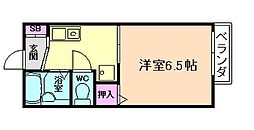 ライムライト 1Kの間取図画像