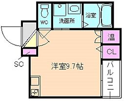 パシフィック千林 ワンルームの間取図画像