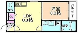 Faseciacastor 1LDKの間取図画像