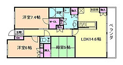 リバーガーデンシティせせらぎの丘 3LDKの間取図画像