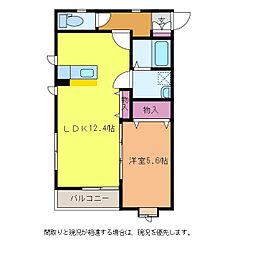 Ｔ＆Ｋ小新南 1階1LDKの間取り