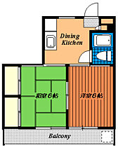 東京都東村山市栄町３丁目（賃貸マンション2DK・2階・34.27㎡） その2