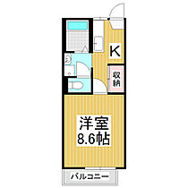 フレグランス　グリーン　C棟  ｜ 長野県安曇野市豊科（賃貸アパート1K・2階・28.21㎡） その2