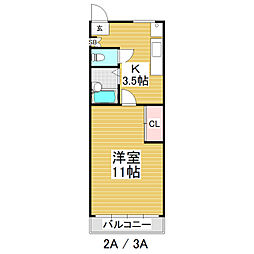 エスポワール三愛 1Kの間取図画像