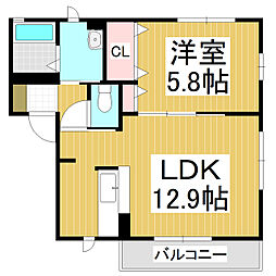 CasadeLunaA 1LDKの間取図画像