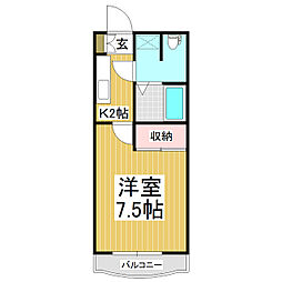 リッチ池田 1Kの間取図画像