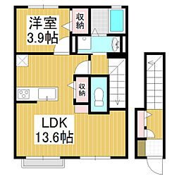 コンフォーティア信濃大町III 1LDKの間取図画像