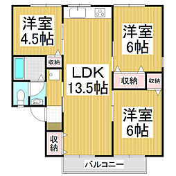 セジュールおはら 3LDKの間取図画像