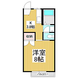フォーブルジョイC 1Kの間取図画像