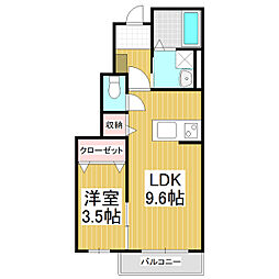 Charme Angel 1LDKの間取図画像