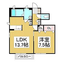 シェリール　Ｂ棟  ｜ 長野県長野市大字稲葉日詰（賃貸アパート1LDK・1階・50.70㎡） その2