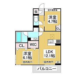 Garden蔵 2LDKの間取図画像