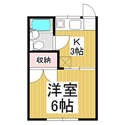 コーポ岡田D棟 1Kの間取図画像