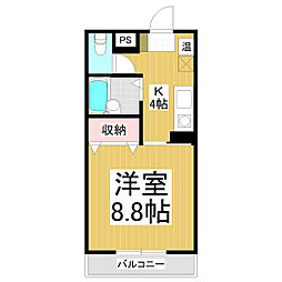 サンプローチ 1Kの間取図画像