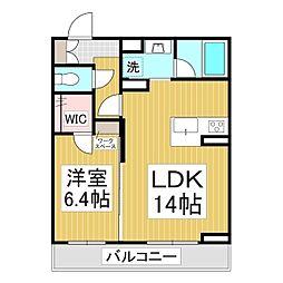 T'SSQUARE2 1LDKの間取図画像