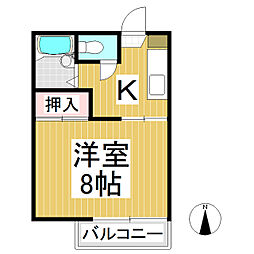 ラプラス西和田 1Kの間取図画像