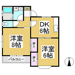 ピースフルタウンA 2DKの間取図画像