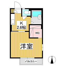 リオウノ 1Kの間取図画像