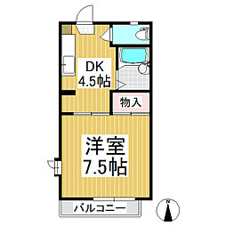 レーベン吉田 1DKの間取図画像