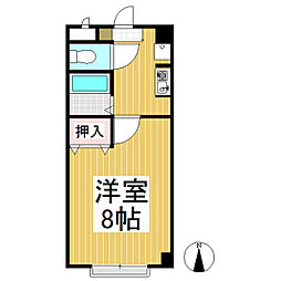 ドルフィン美和 1Kの間取図画像