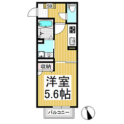 アップルハイム南堀 1Kの間取図画像