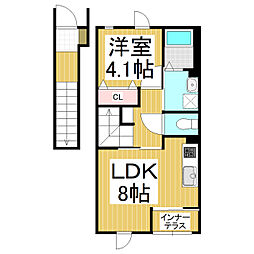 スターテラス北澤 1LDKの間取図画像