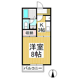 ラフォーレ北長野A 1Kの間取図画像