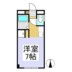 レジデンスKURASAWA 1Kの間取図画像