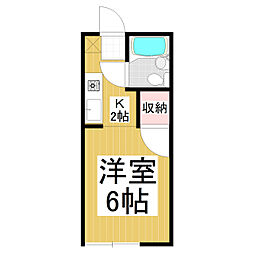 西長野フジハイツ 1Kの間取図画像