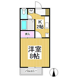 ドゥエリング・秀 1Kの間取図画像