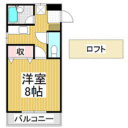 NEW-T・ヴィラ 1Kの間取図画像