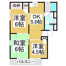 フレグランス宮沖 3DKの間取図画像