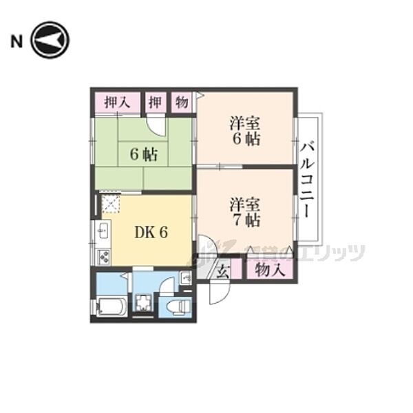 滋賀県米原市下多良3丁目(賃貸アパート3DK・2階・55.44㎡)の写真 その2