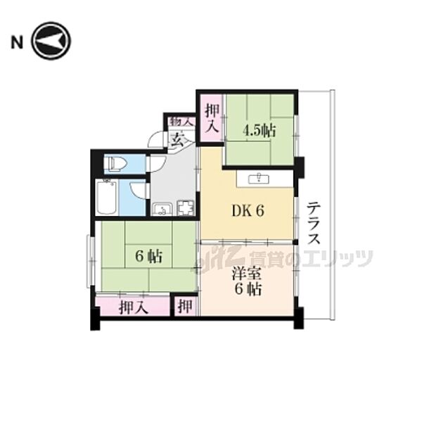 ビレッジハウス小堀1号棟 402｜滋賀県長浜市小堀町(賃貸マンション3DK・4階・53.08㎡)の写真 その2