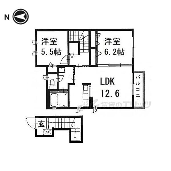 ベル　ホープ 202｜滋賀県長浜市室町(賃貸アパート2LDK・2階・61.00㎡)の写真 その2