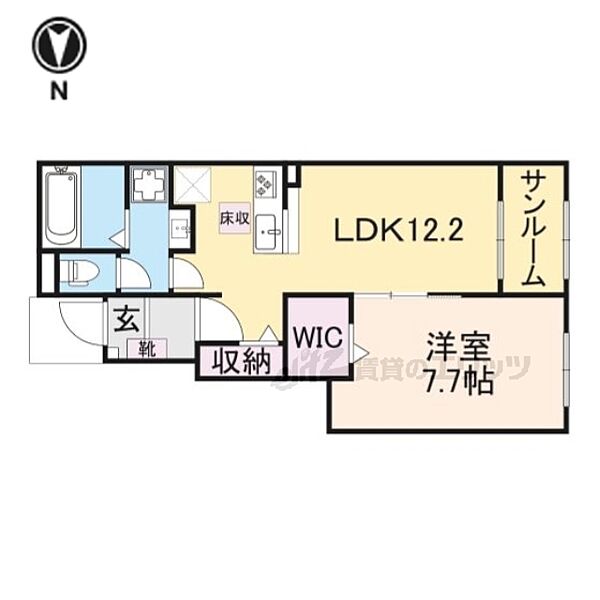 滋賀県湖南市柑子袋字東浦(賃貸アパート1LDK・1階・50.14㎡)の写真 その2