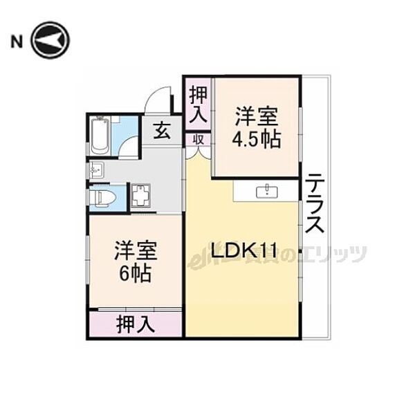 ビレッジハウス南小足第二2号棟 108｜滋賀県長浜市南小足町(賃貸マンション2LDK・1階・53.96㎡)の写真 その2