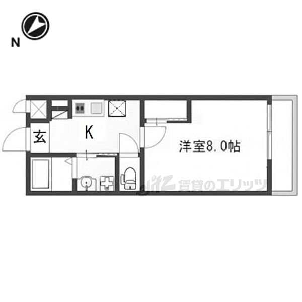 カーサＨ.Ｋ 206｜滋賀県彦根市大堀町(賃貸アパート1K・2階・27.44㎡)の写真 その2