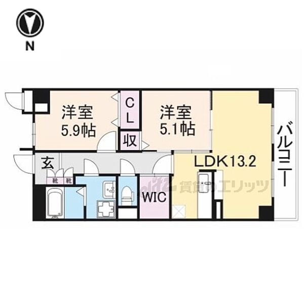 セレーノ　プリマヴェーラ 204｜滋賀県長浜市小堀町(賃貸マンション2LDK・2階・60.17㎡)の写真 その2