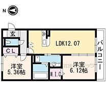 滋賀県栗東市高野（賃貸アパート2LDK・2階・55.33㎡） その2