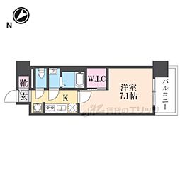 プレサンス大津京町ヴェリス 1Kの間取図画像