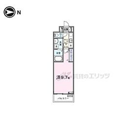 アロッジオ瀬田 1Kの間取図画像