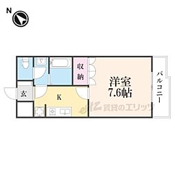 メゾン・ラヴィアンローズ 1Kの間取図画像