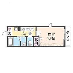 フェリシード西今 1Kの間取図画像