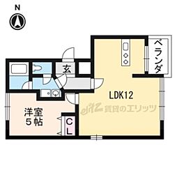 東晃マンション 1LDKの間取図画像