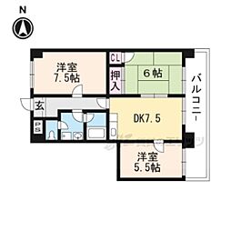 グレース安曇 3DKの間取図画像